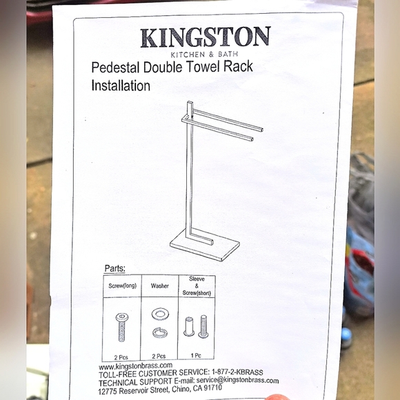 SOLD 🖤 Pedestal Double Towell Rack ● Kingston Brand ● NIB - Picture 2 of 5